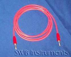 Banana jack silicone cable in red, 3 feet. Other lengths available.