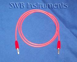 Banana jack silicone cable in red, 3 feet. Other lengths available.