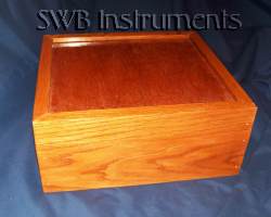 Custom made oak box in poly stain finish.